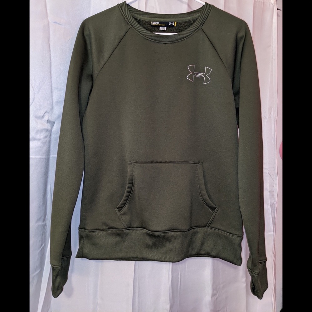 Under Armour ColdGear Crewneck Women's Army Green Pull-Over Sweatshirt Size M
